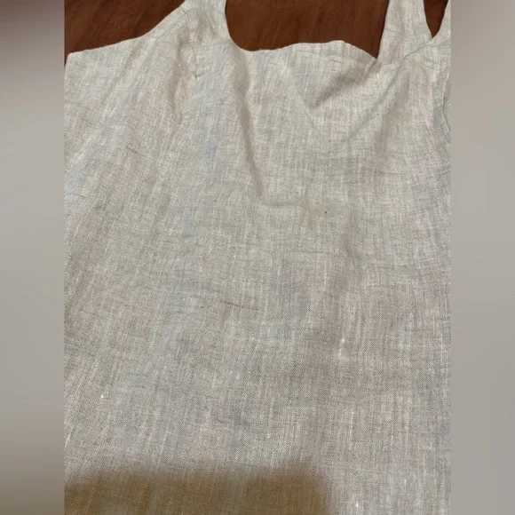 Aritzia Wilfred New Saturn Natural Linen Wrap Midi Dress Size 10 - Picture 15 of 16